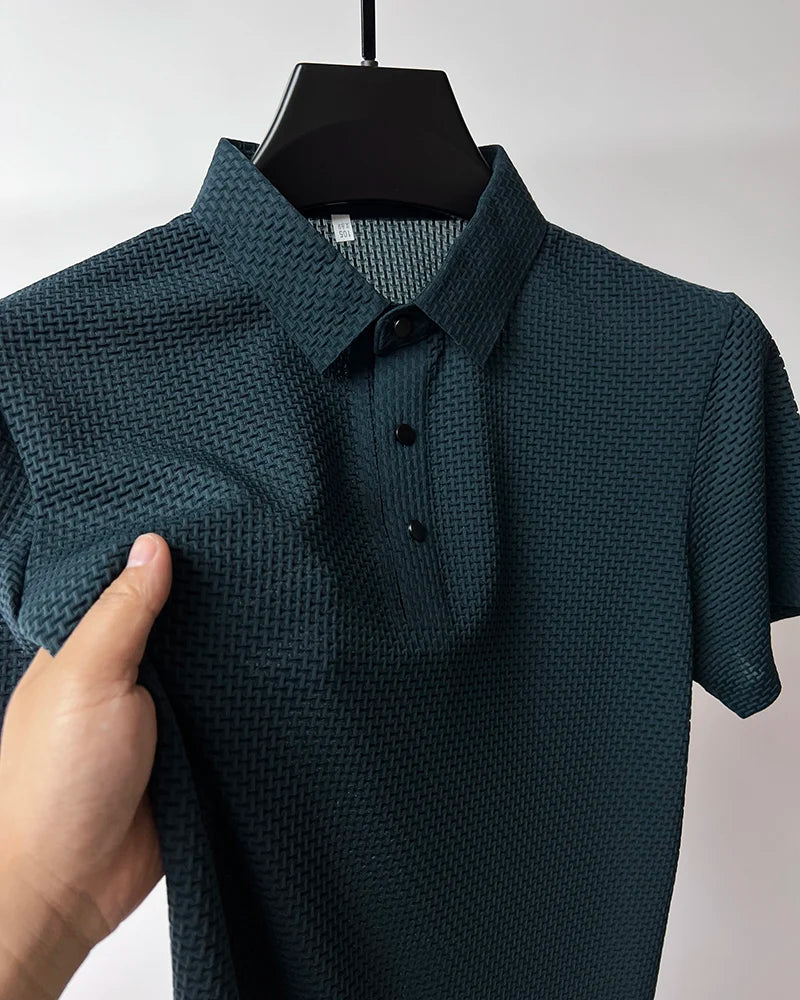 Camisa Polo Verde Tessuto