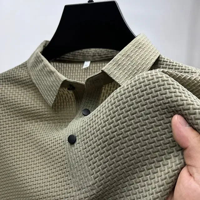 Camisa Polo Verde Tessuto