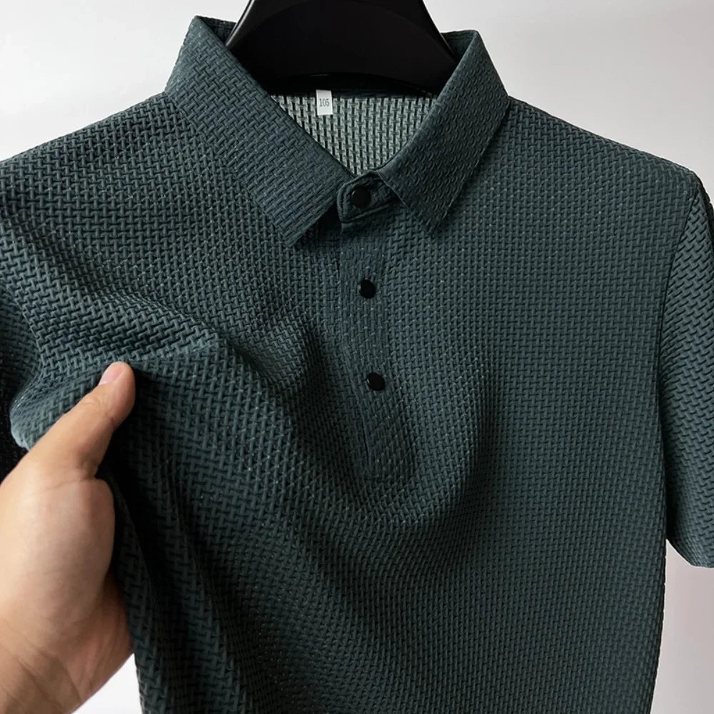 Camisa Polo Verde Tessuto