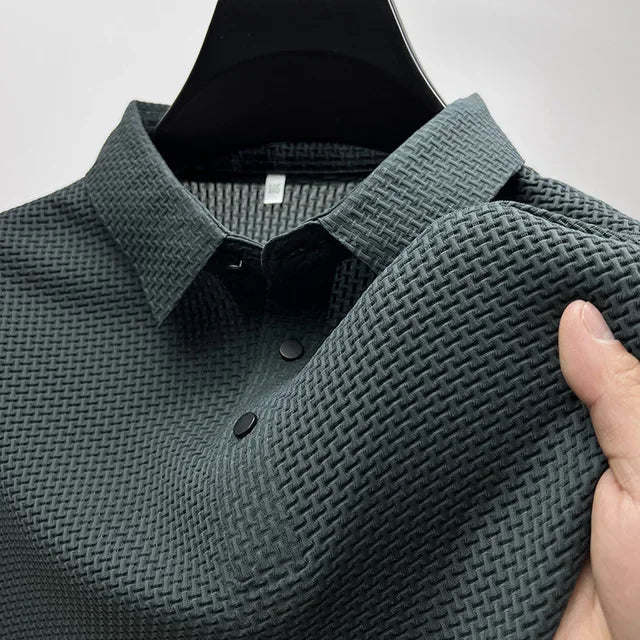 Camisa Polo Verde Tessuto