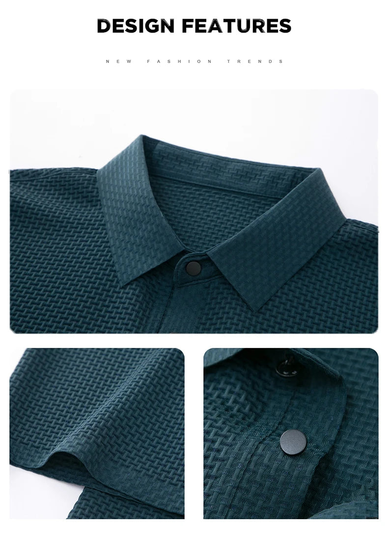 Camisa Polo Verde Tessuto