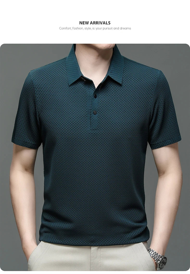 Camisa Polo Verde Tessuto