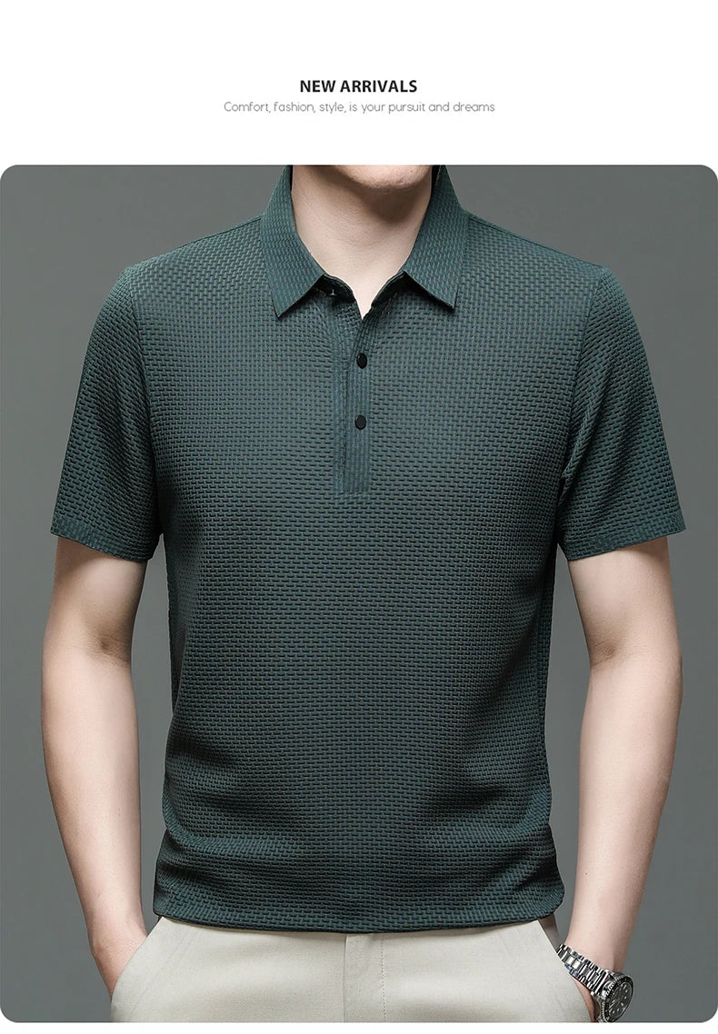 Camisa Polo Verde Tessuto