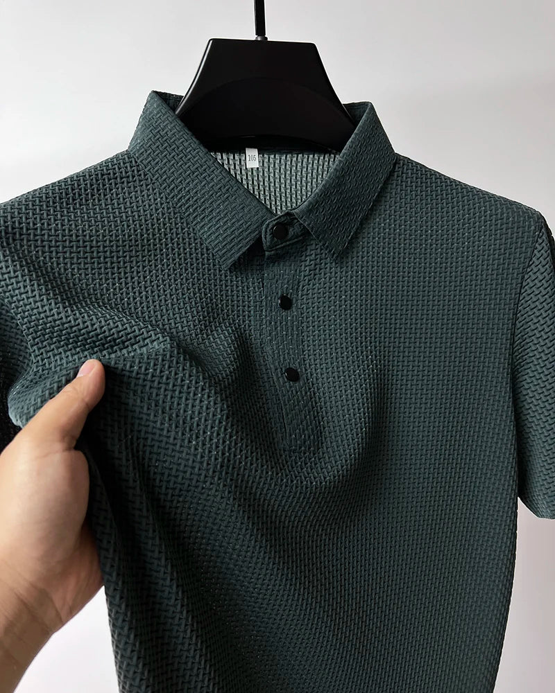 Camisa Polo Verde Tessuto