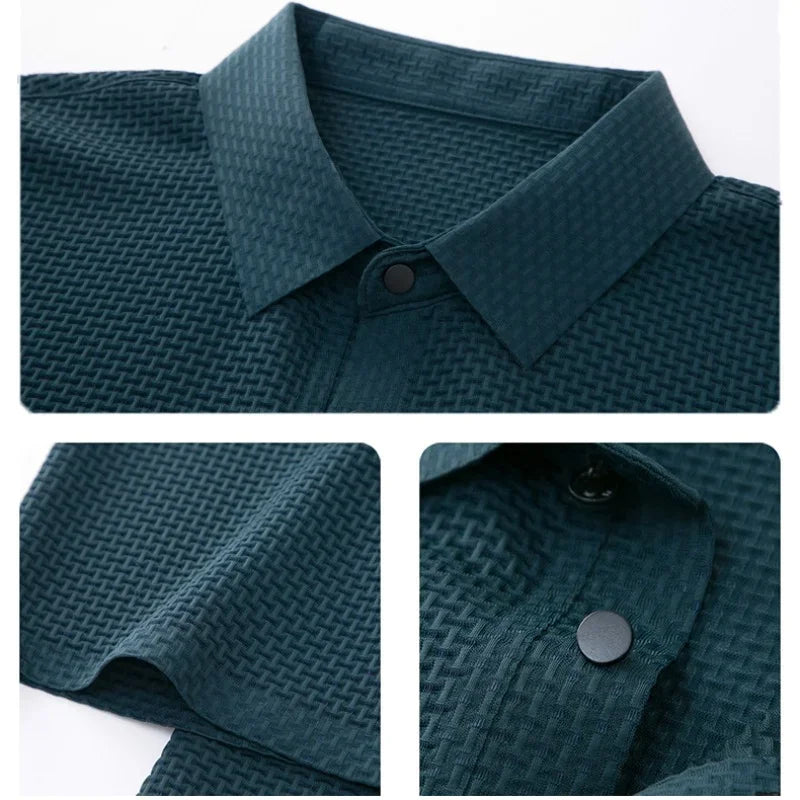 Camisa Polo Verde Tessuto